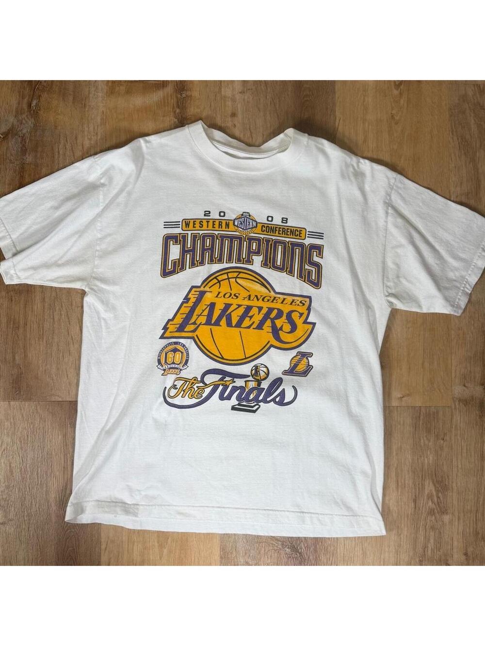 2008 Los Angeles Lakers Western Conference Champions White T-Shirt – Fits L/XL